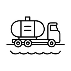 tanker loading icon, tanker loading line art - simple line art of tanker loading, perfect for tanker loading logos and icons