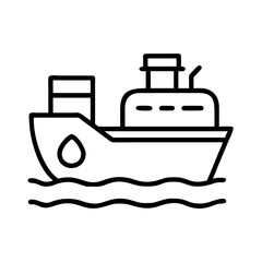 tanker ship icon, tanker ship line art - simple line art of tanker ship, perfect for tanker ship logos and icons
