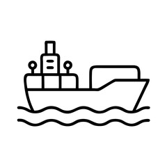 tanker ship icon, tanker ship line art - simple line art of tanker ship, perfect for tanker ship logos and icons
