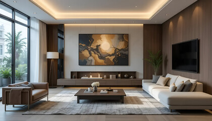 modern living room interior background 