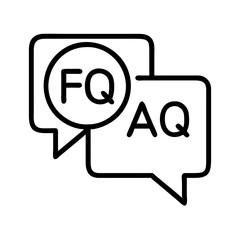 faq icon, faq line art - simple line art of faq, perfect for faq logos and icons
