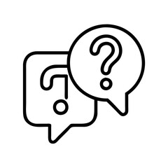 faq icon, faq line art - simple line art of faq, perfect for faq logos and icons