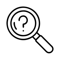 magnifying glass with question mark icon, magnifying glass with question mark vector, 