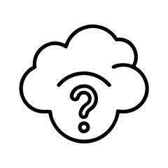 question mark in a cloud icon, question mark in a cloud line art - simple line art of question mark in a cloud, perfect for question mark in a cloud logos and icons