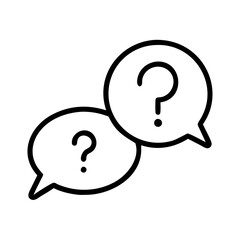 question mark in speech and chat bubbles together icon, question mark in speech and chat bubbles together vector,