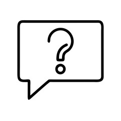 question mark in speech bubble icon, question mark in speech bubble line art - simple line art of question mark in speech bubble, perfect for question mark in speech bubble logos and icons