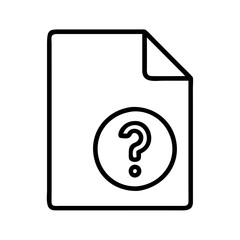 question mark on file icon, question mark on file line art - simple line art of question mark on file, perfect for question mark on file logos and icons