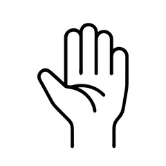 raised hand icon, raised hand line art - simple line art of raised hand, perfect for raised hand logos and icons