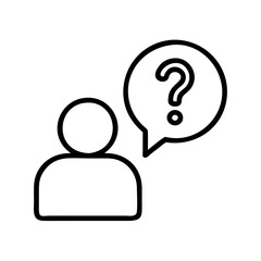 speech with question mark icon, speech with question mark line art - simple line art of speech with question mark, perfect for speech with question mark logos and icons