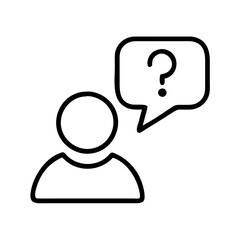 speech with question mark icon, speech with question mark line art - simple line art of speech with question mark, perfect for speech with question mark logos and icons