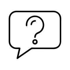 chat bubble with question mark icon, chat bubble with question mark line art - simple line art of chat bubble with question mark, perfect for chat bubble with question mark logos and icons