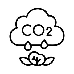 carbon neutral icon, carbon neutral line art - simple line art of carbon neutral, perfect for carbon neutral logos and icons