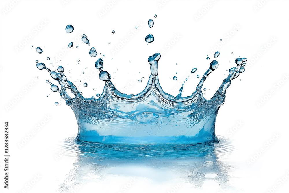 Wall mural 잔잔한 물위에 떨어진 물방울. water droplets falling on calm water.