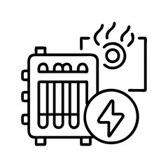 energy efficient heating system icon, energy efficient heating system line art - simple line art of energy efficient heating system, perfect for energy efficient heating system logos and icons