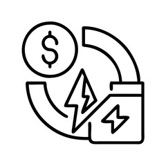 energy policy icon, energy policy line art - simple line art of energy policy, perfect for energy policy logos and icons