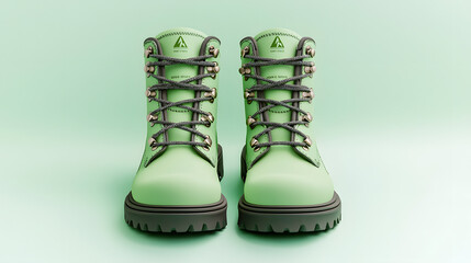 Exploring adventure footwear urban setting product photography minimalist background front view outdoor concept