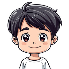 Obraz premium Cute little boy cartoon isolated on white background. Vector illustration.