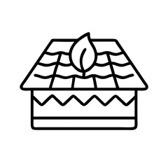 green roof icon, green roof line art - simple line art of green roof, perfect for green roof logos and icons