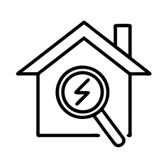 home energy audit icon, home energy audit line art - simple line art of home energy audit, perfect for home energy audit logos and icons