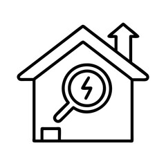 home energy audit icon, home energy audit line art - simple line art of home energy audit, perfect for home energy audit logos and icons