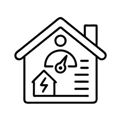 home energy efficiency score icon, home energy efficiency score line art - simple line art of home energy efficiency score, perfect for home energy efficiency score logos and icons