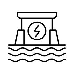 hydro power icon, hydro power line art - simple line art of hydro power, perfect for hydro power logos and icons