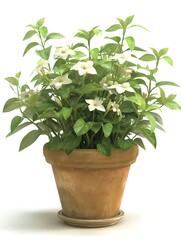 Obraz premium Flowers in a pot display vibrant blooms and lush foliage