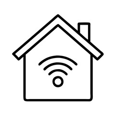 smart home icon, smart home line art - simple line art of smart home, perfect for smart home logos and icons