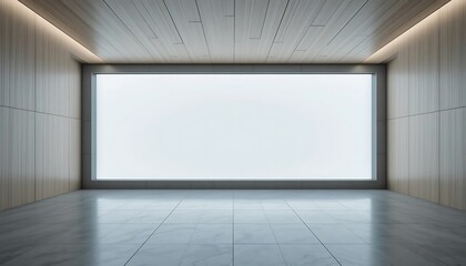 Obraz premium A modern interior design with wooden walls and a big window