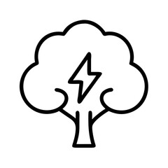 tree with energy icon, tree with energy line art - simple line art of tree with energy, perfect for tree with energy logos and icons