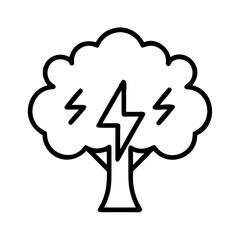 tree with energy icon, tree with energy line art - simple line art of tree with energy, perfect for tree with energy logos and icons