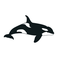 Orca silhouette animal black vector