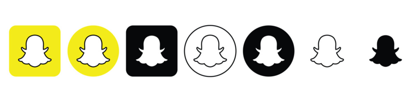 snapchat icon set vector