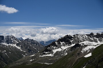 mountains and clouds