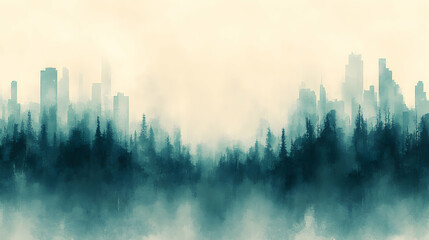 Fototapeta premium green grass in fog