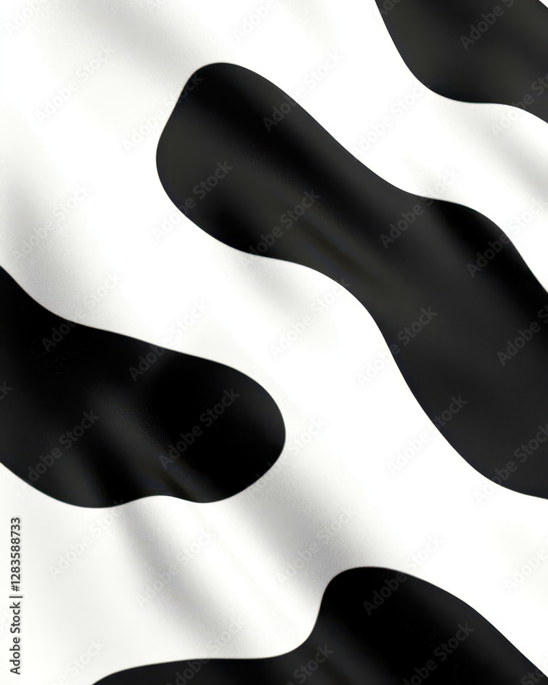 Poster Fluid Shapes Capture the Modern Essence of a Cow Print Pattern With Minimalistic Design