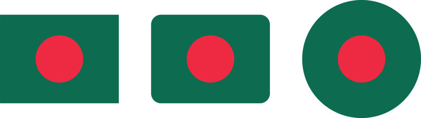 Bangladesh Flag Design in Various Shapes