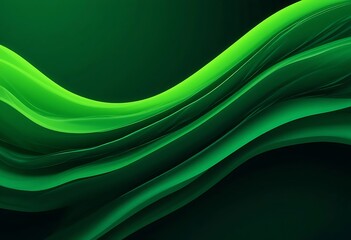 Obraz premium Flowing green waves create an abstract and beautiful background design