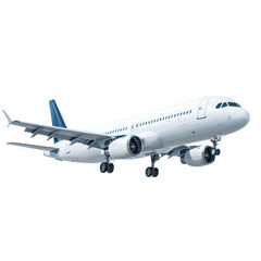 Obraz premium Aircraft flying above in the clear sky isolated on transparent background, PNG