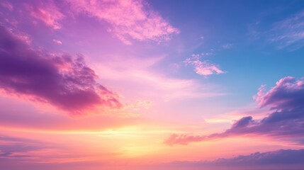 Fototapeta premium Dramatic Sky with Pink and Purple Clouds at Sunset a Dreamy Ethereal Background
