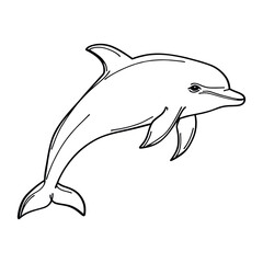 Dolphin animal simple line vector