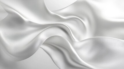 Obraz premium White silk fabric flowing and forming elegant curves
