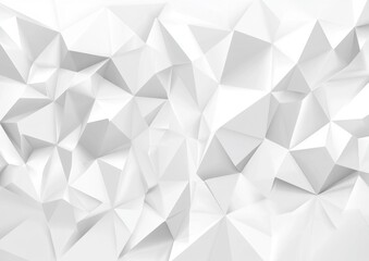 White abstract polygonal background creating dynamic geometric surface