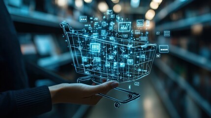 Integrated digital marketing strategy with a website ad, email, social media network, SEO, video, and mobile app. E-commerce and online shopping concept with icons, Pay Per Click (PPC) dashboard