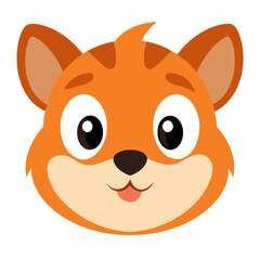 Cute cartoon animal face vector illustration 