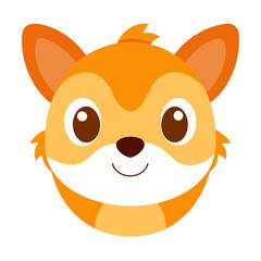  Cute cartoon animal face vector illustration 