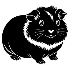 Abyssinian guine pig silhouette vector illustration 