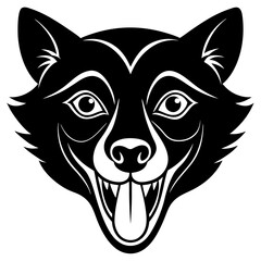 Animal face silhouette vector illustration 