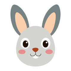 Animal face with bunny ears vector illustration 
