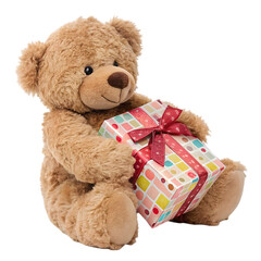 teddy bear with gift box